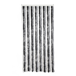 Livn deurgordijn Chenille grijs/zwart/wit 100x230cm