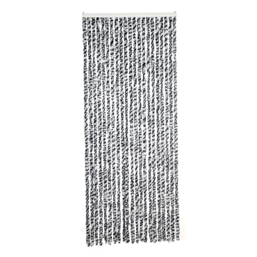 Deurgordijn Chenille zwart/wit 100x230cm