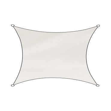 Schaduwdoek Como polyester 3x4m rechthoek wit
