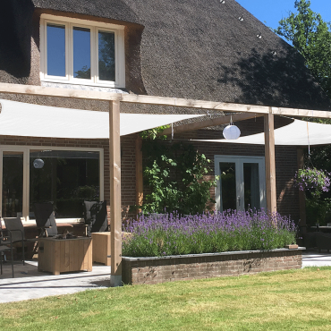 Schaduwdoek Como polyester 3.6m driehoek antraciet