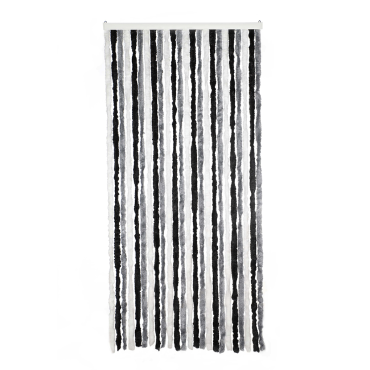 Livn deurgordijn Chenille grijs/zwart/wit 100x230cm