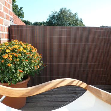 Livn balkonscherm PVC walnoot 90x300cm