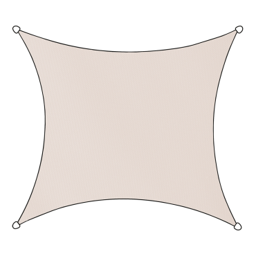 Schaduwdoek Livigno Oxford 3.6m vierkant naturel