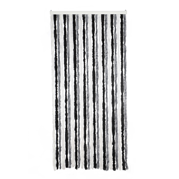 Deurgordijn Chenille grijs/zw/w 100x230cm 2026