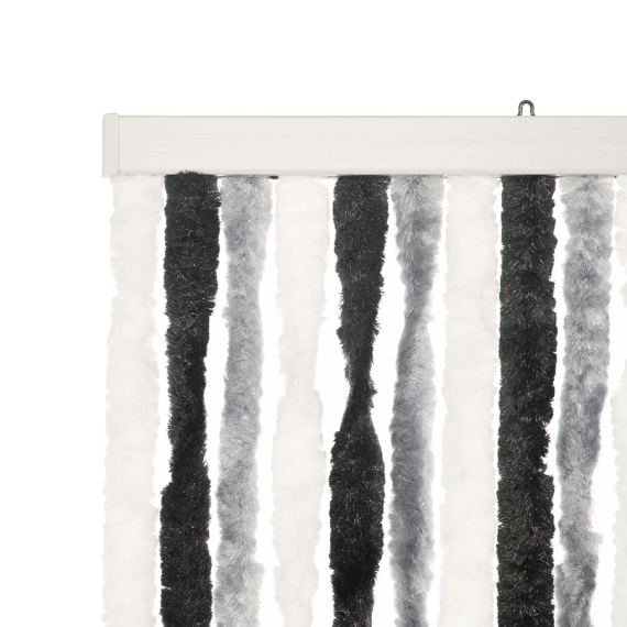 Deurgordijn Chenille grijs/zwart/wit 100x230cm