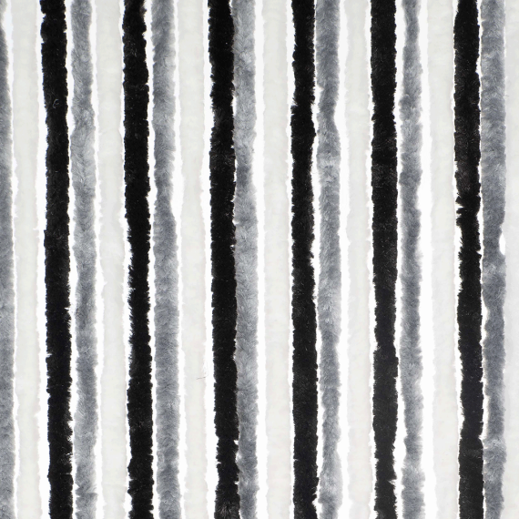 Deurgordijn Chenille grijs/zwart/wit 100x230cm