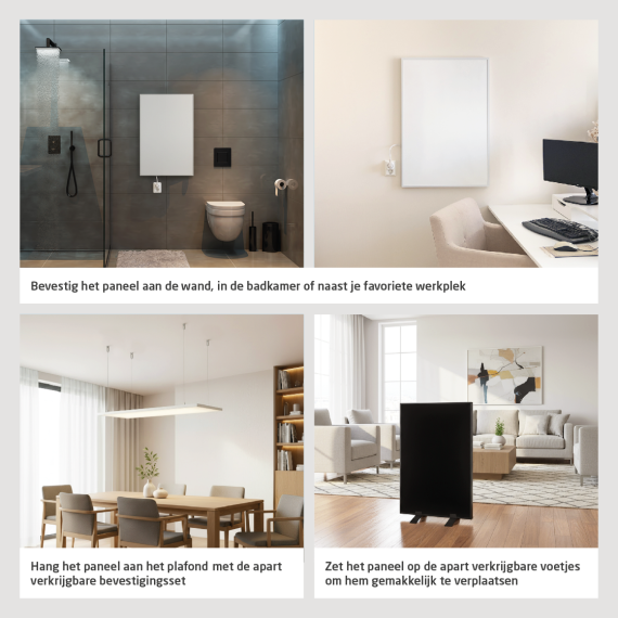Infraroodpaneel Plus 500 90x60cm zwart