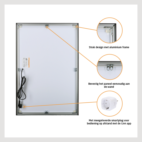 Infraroodpaneel Plus 600 120x60cm zwart