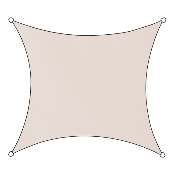 Schaduwdoek Livigno Oxford 3.6m vierkant naturel