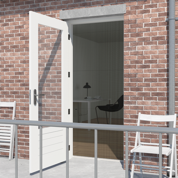 Plissehor deur Basic 100x205cm wit