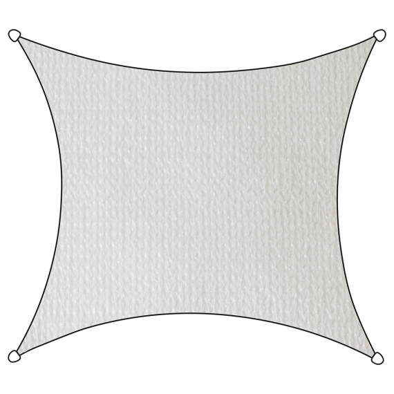 Livn schaduwdoek Iseo HDPE 3.6m vierkant wit