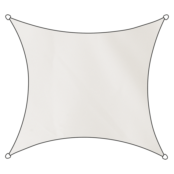 Schaduwdoek Como polyester 3.6m vierkant wit