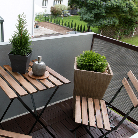Livn balkonscherm HDPE grijs 90x500cm